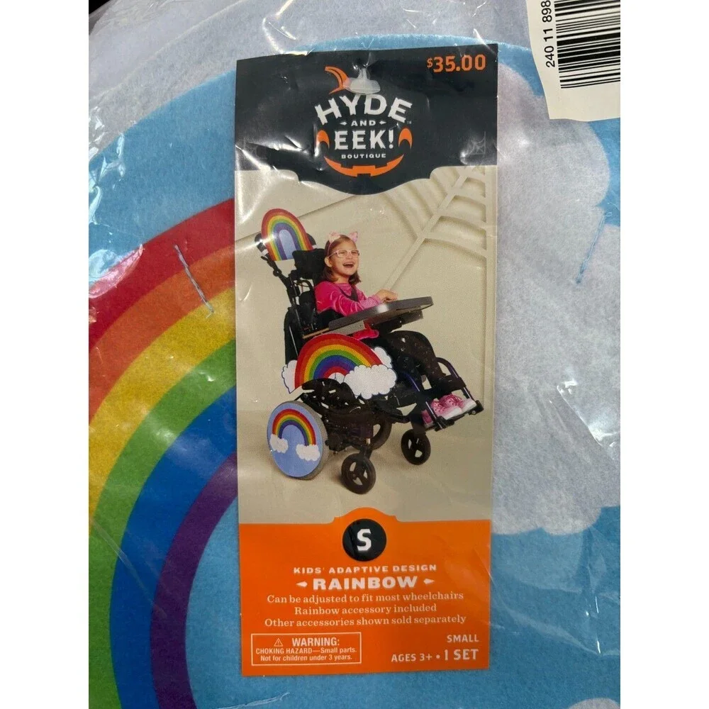 Hyde and Eek Boutique Kids' Adaptive Rainbow Wheelchair Costume Halloween Size S